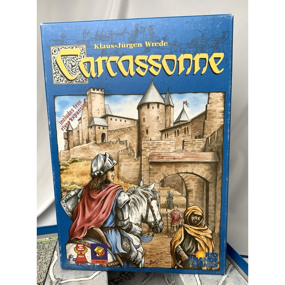 Carcassonne Game Rio Grande 2000 Complete, includes River Expansion Tiles
